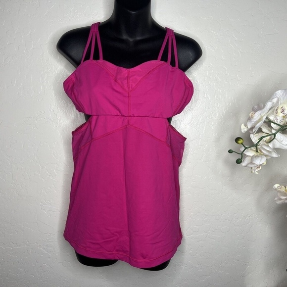 Lululemon Athletica Pink Jewelled Magenta Exquisite Strappy Tank II Size 10 - Picture 2 of 7